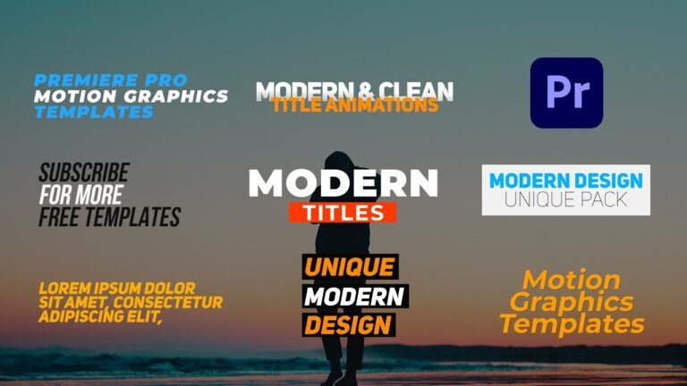 Free Modern and Clean Typography Titles Templates for Adobe Premiere Pro.