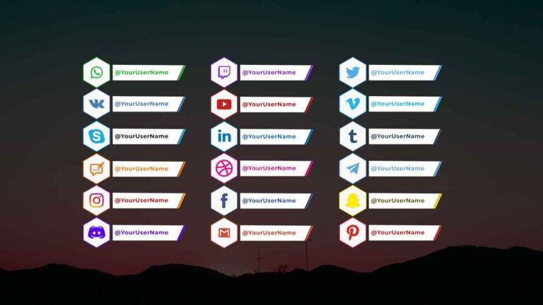 Free Social Media Lower Third Templates for Adobe Premiere Pro.