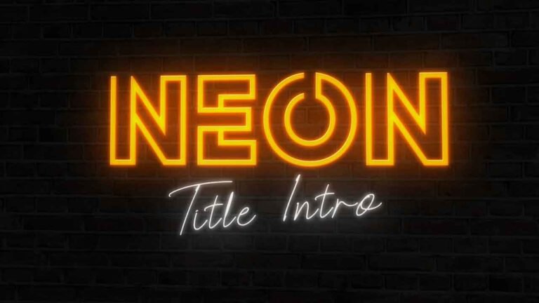 Free Neon Title Intro Premiere Pro Motion Graphics Template.