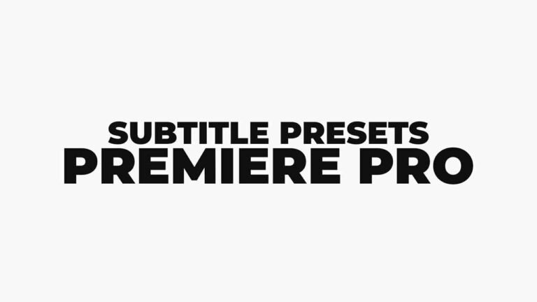 Free Subtitle Presets or Templates For Premiere Pro.