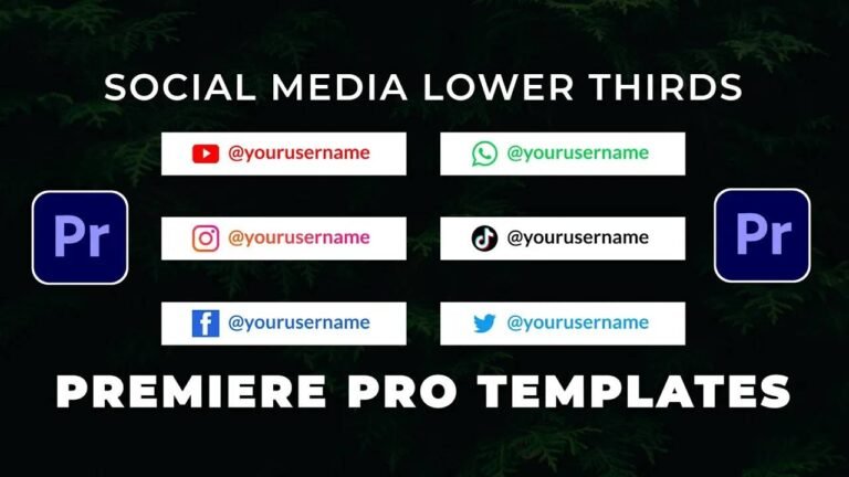 Free Social Media Lower Thirds Adobe Premiere Pro Templates.