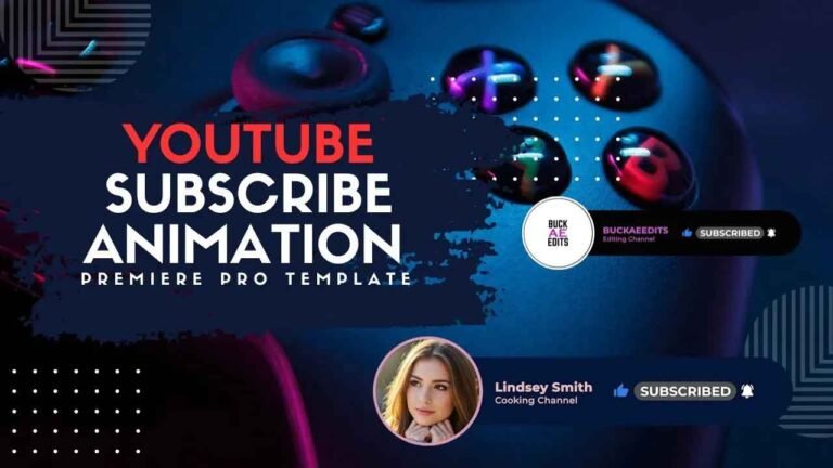 Free YouTube Subscribe and Bell Animation Template for Adobe Premiere Pro.